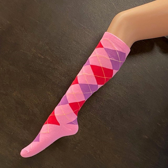 Socks - Pink & Purple Argyle