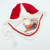 Christmas Bonnets - White Crochet with Santa