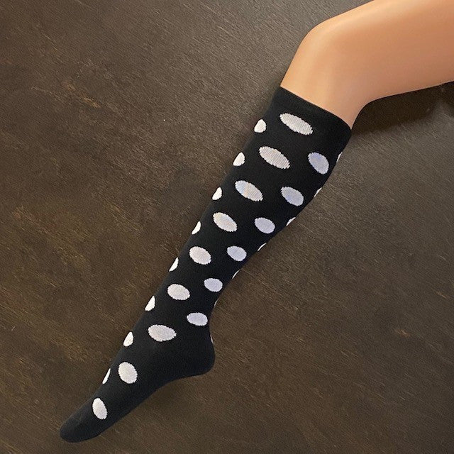 Socks - Black & White Polka Dot