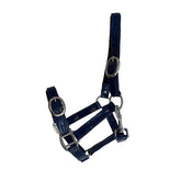 PVC Halter - Dark Navy with Chrome Buckles