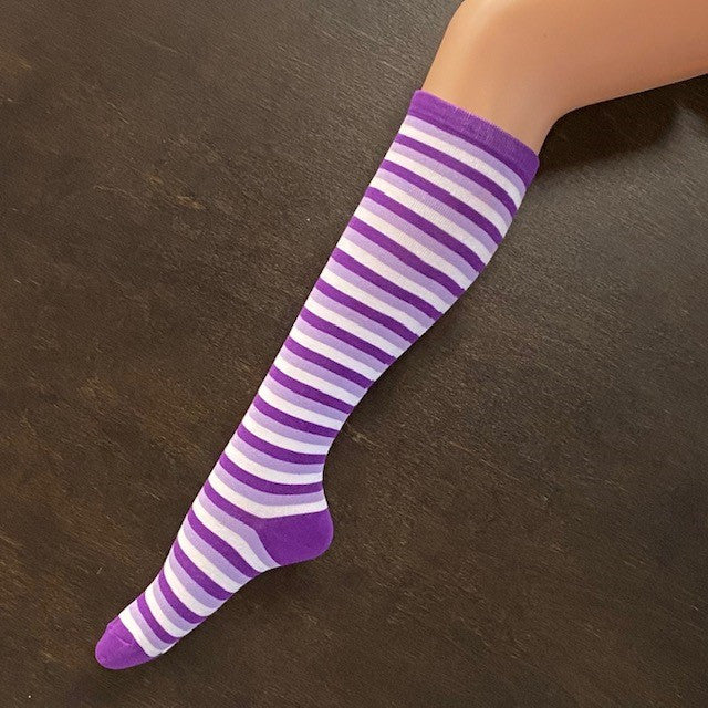 Socks - Purple & White Stripe