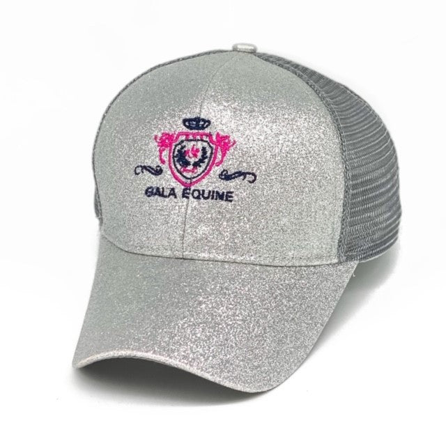 Cap - Glitter Silver with Gold Shield