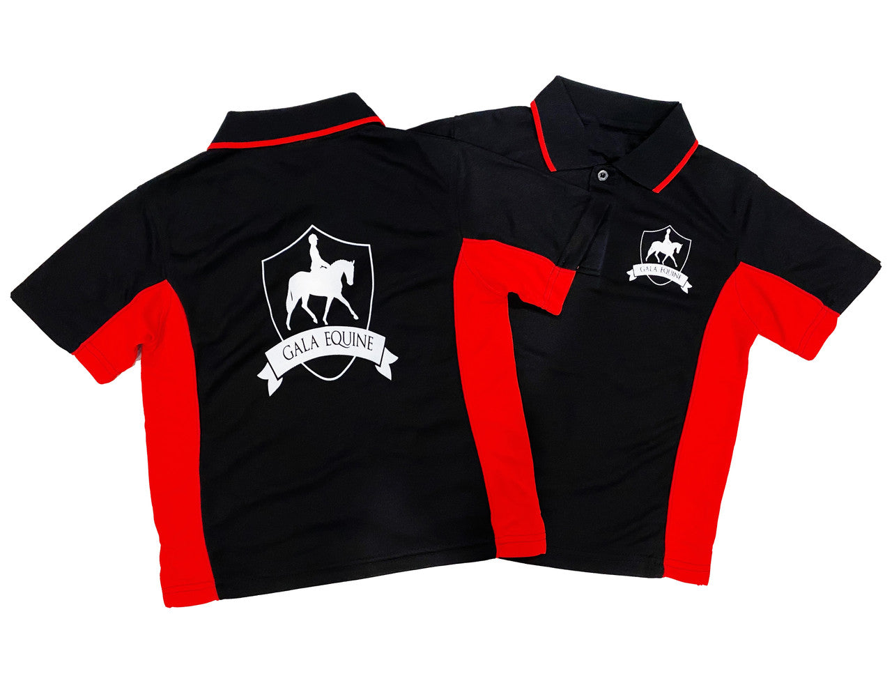 Gala Equine Contrast Polo - Black & Red Size 4 Kids ONLY