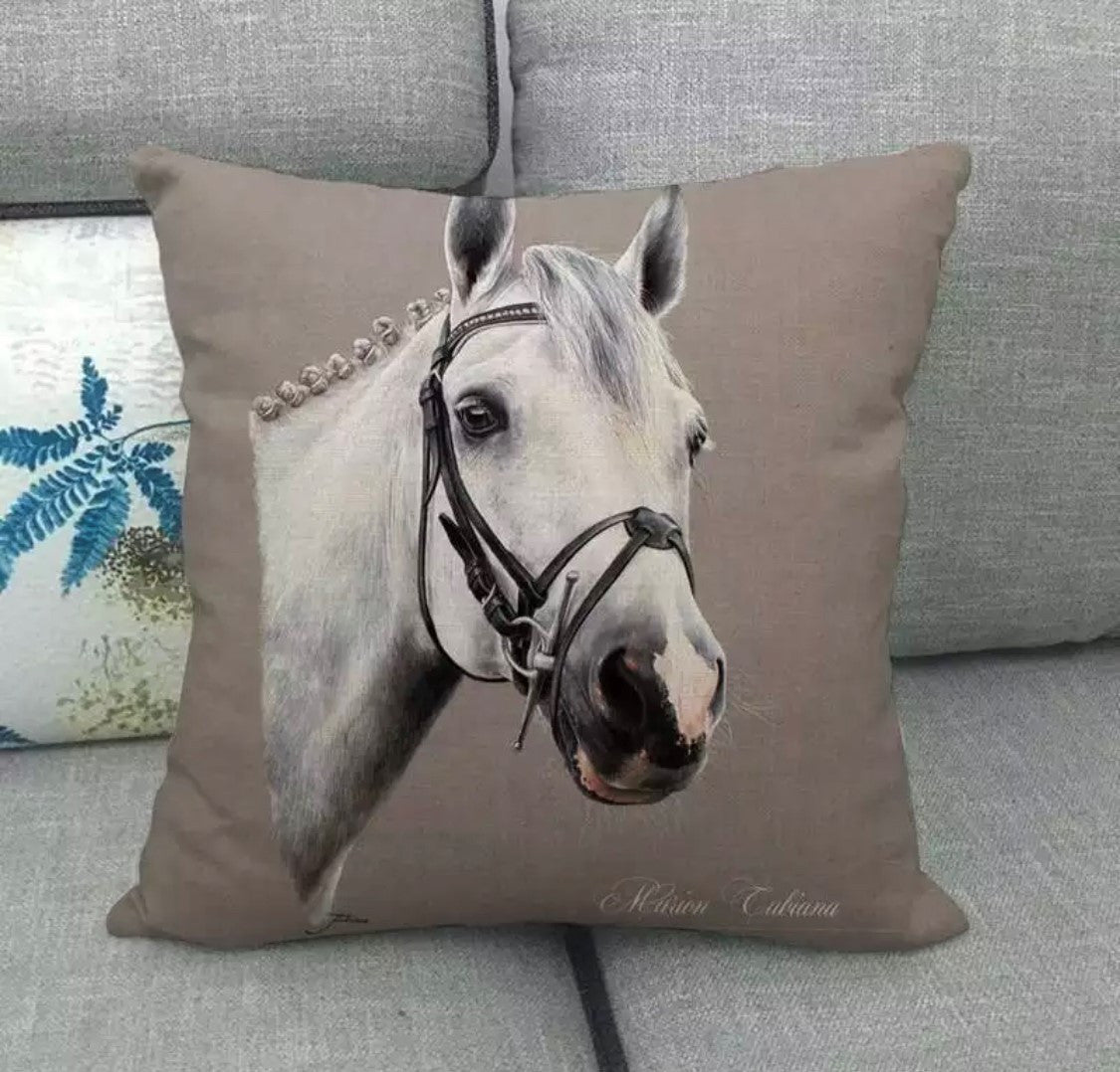 Linen Horse Cushion Covers 45x45cm