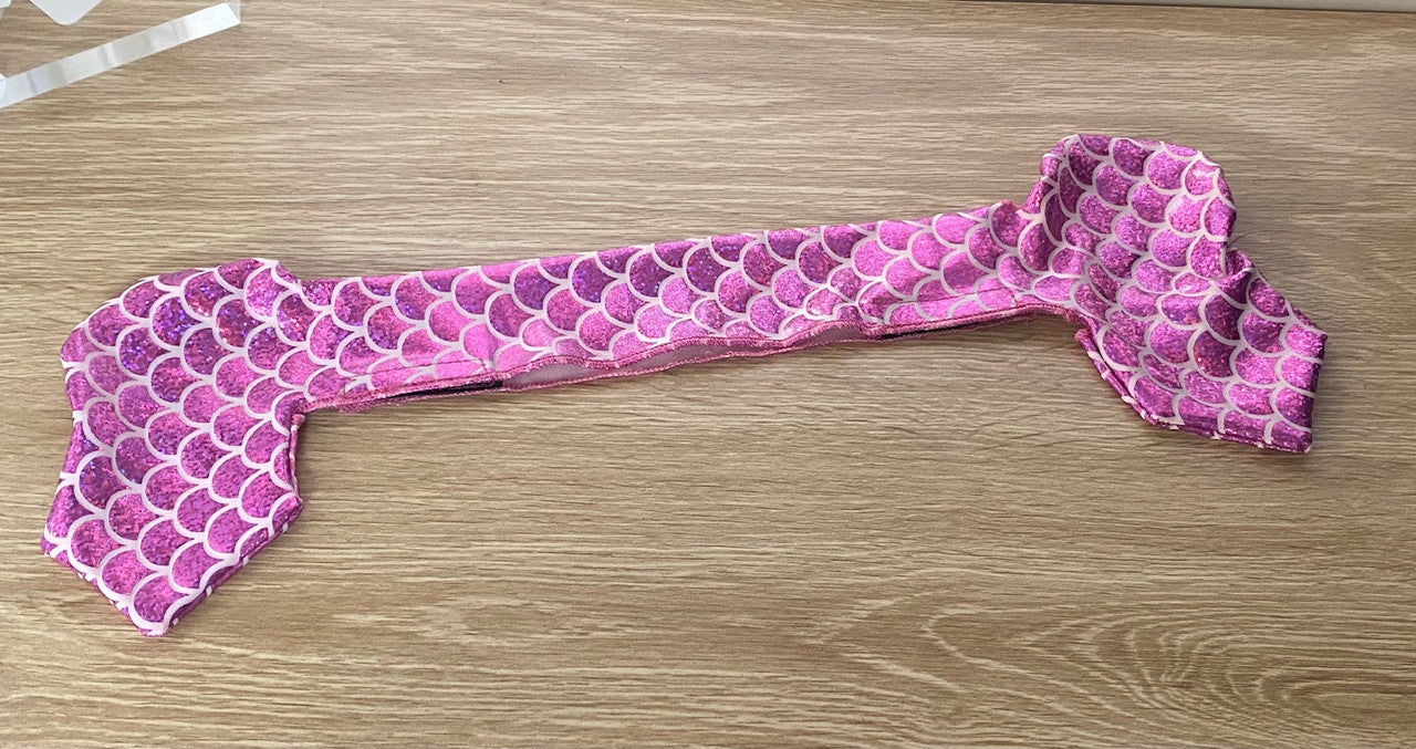 Lycra Browband Cover - Pink/White Scales
