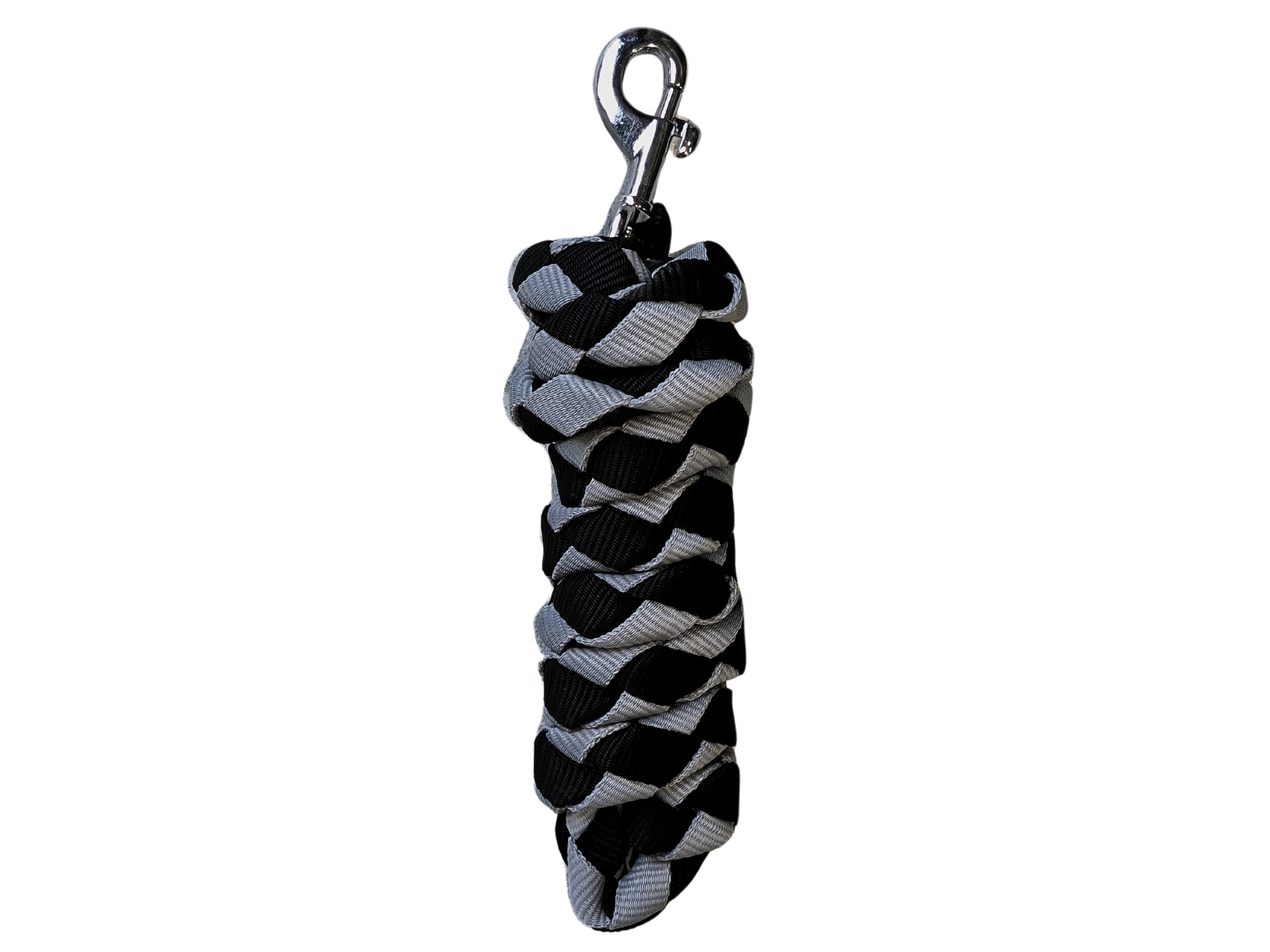 Gala Twisted PP Lead Rope - Black & Grey with Silver Clip