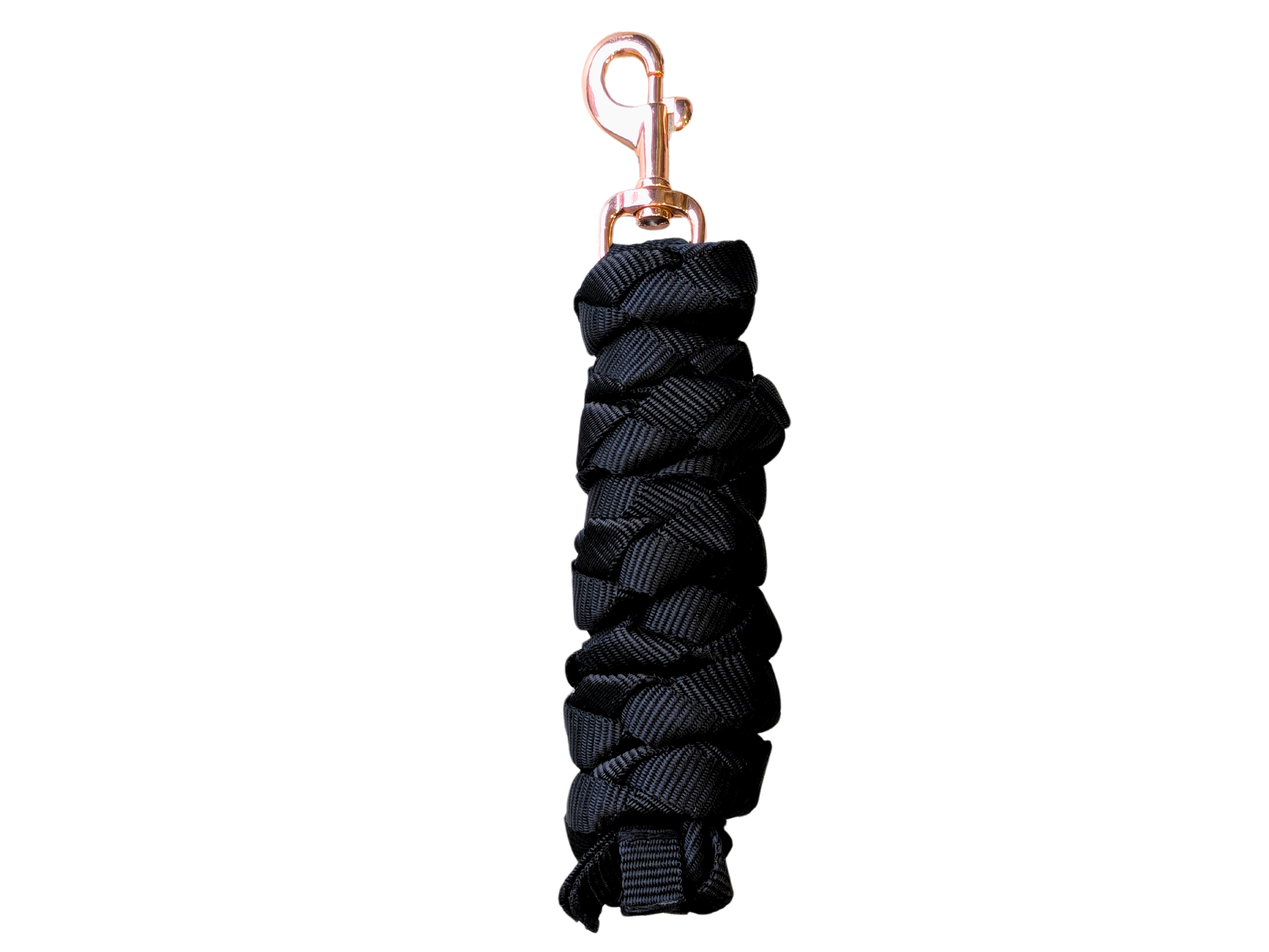 Gala Twisted PP Lead Rope - Black with Rose Gold Clip