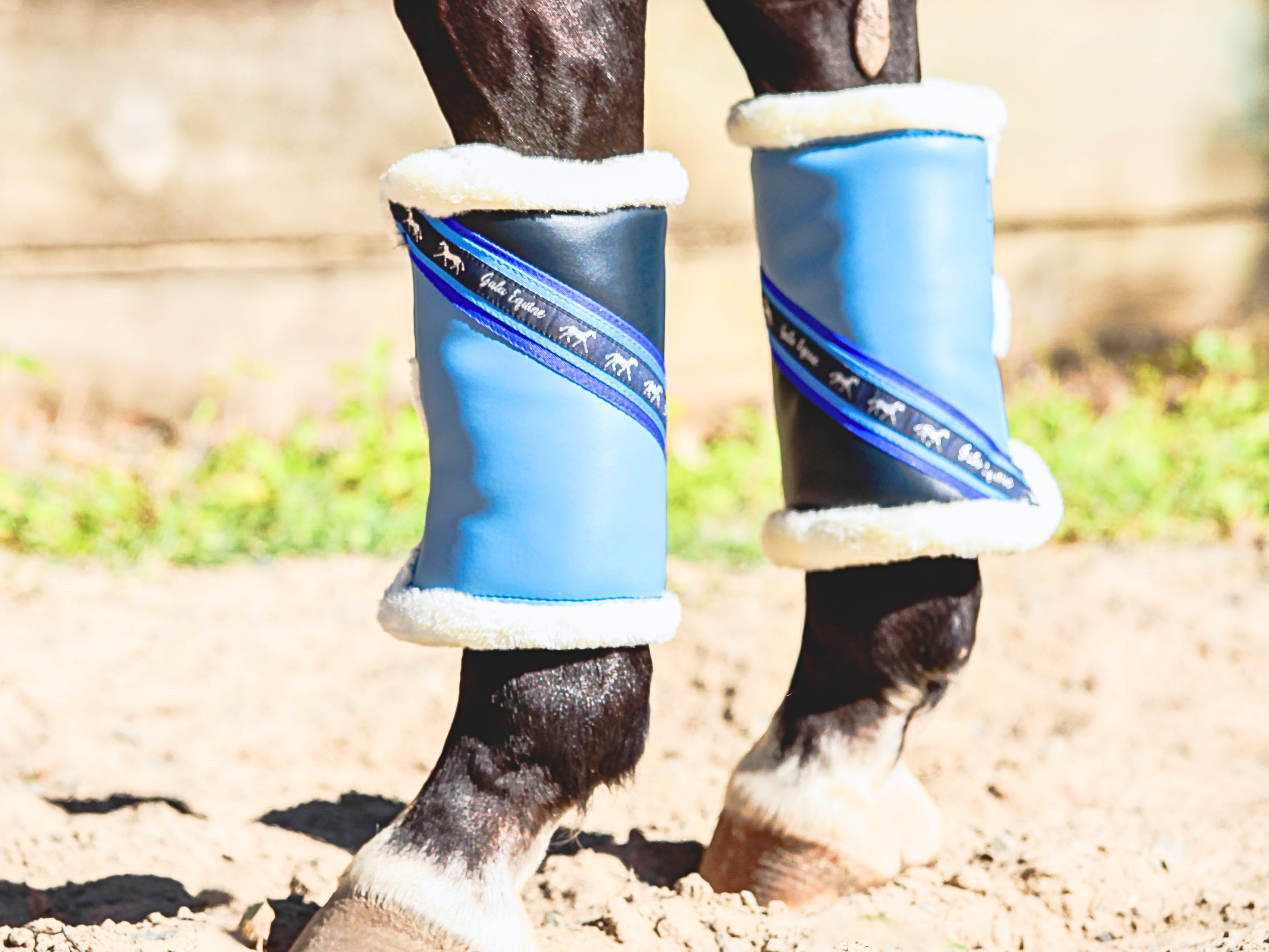 Mink Boots - Navy with Sky and Royal Blue Trim