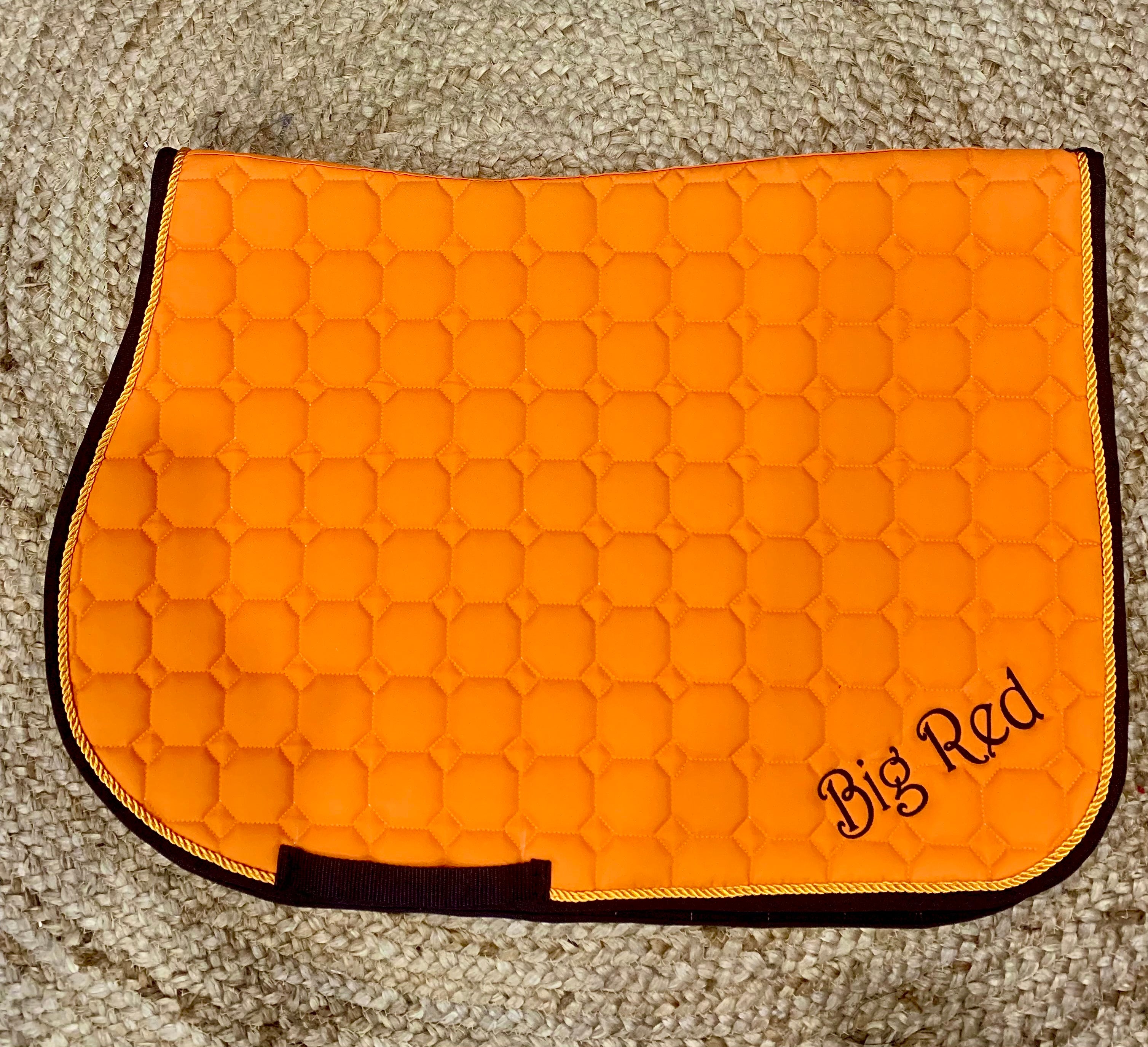 Quilted Saddle Pad - Orange - Design your own!