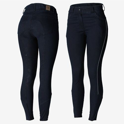 Mikaela Ladies Denim Breeches - Black Iris Dark Blue