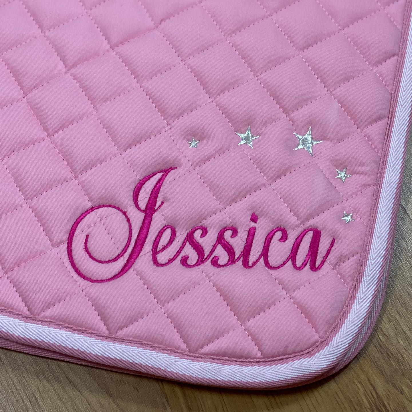 Quilted Saddle Pad - Blush Pink - Design your own!