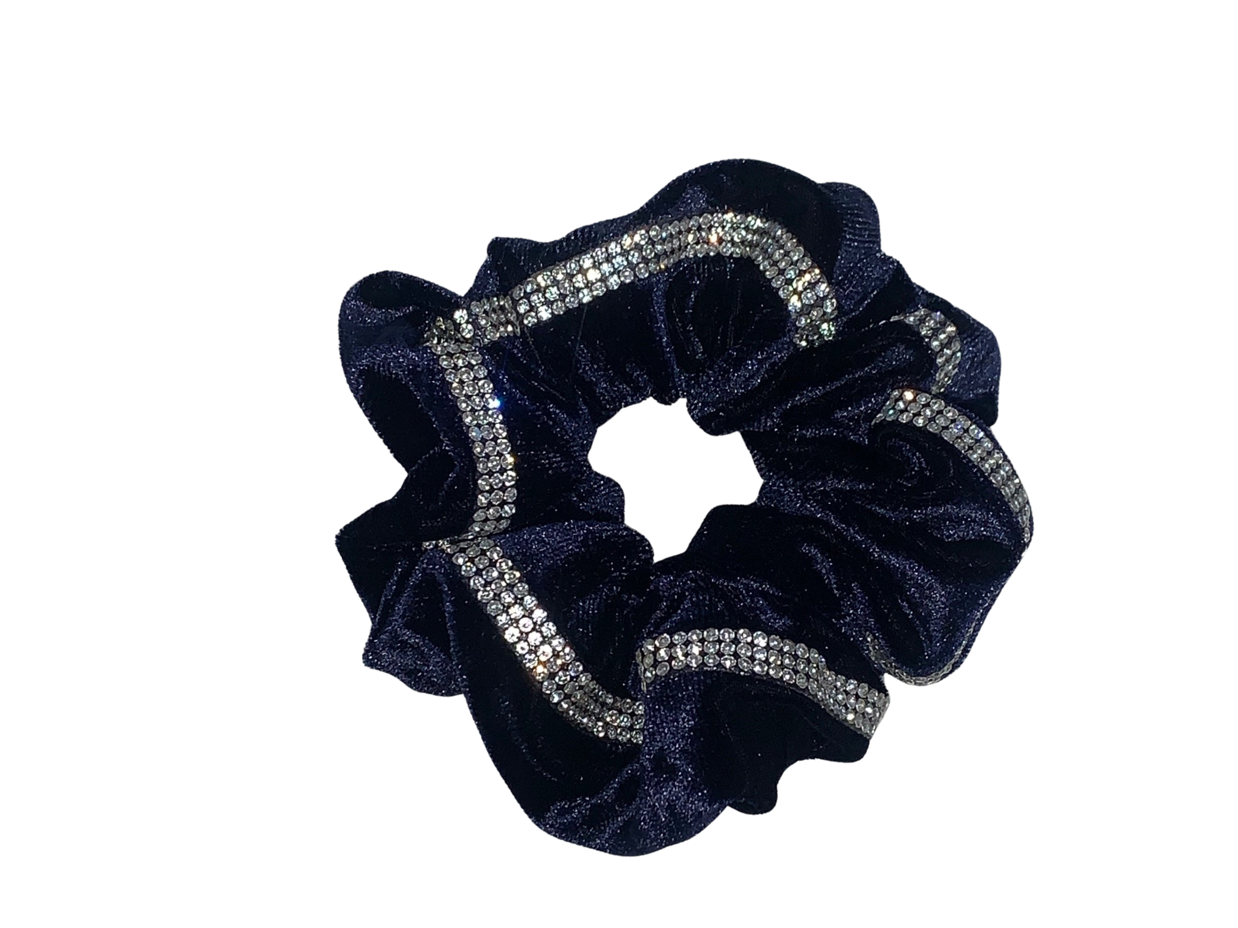 Diamante Scrunchie - Velvet with double row Diamante