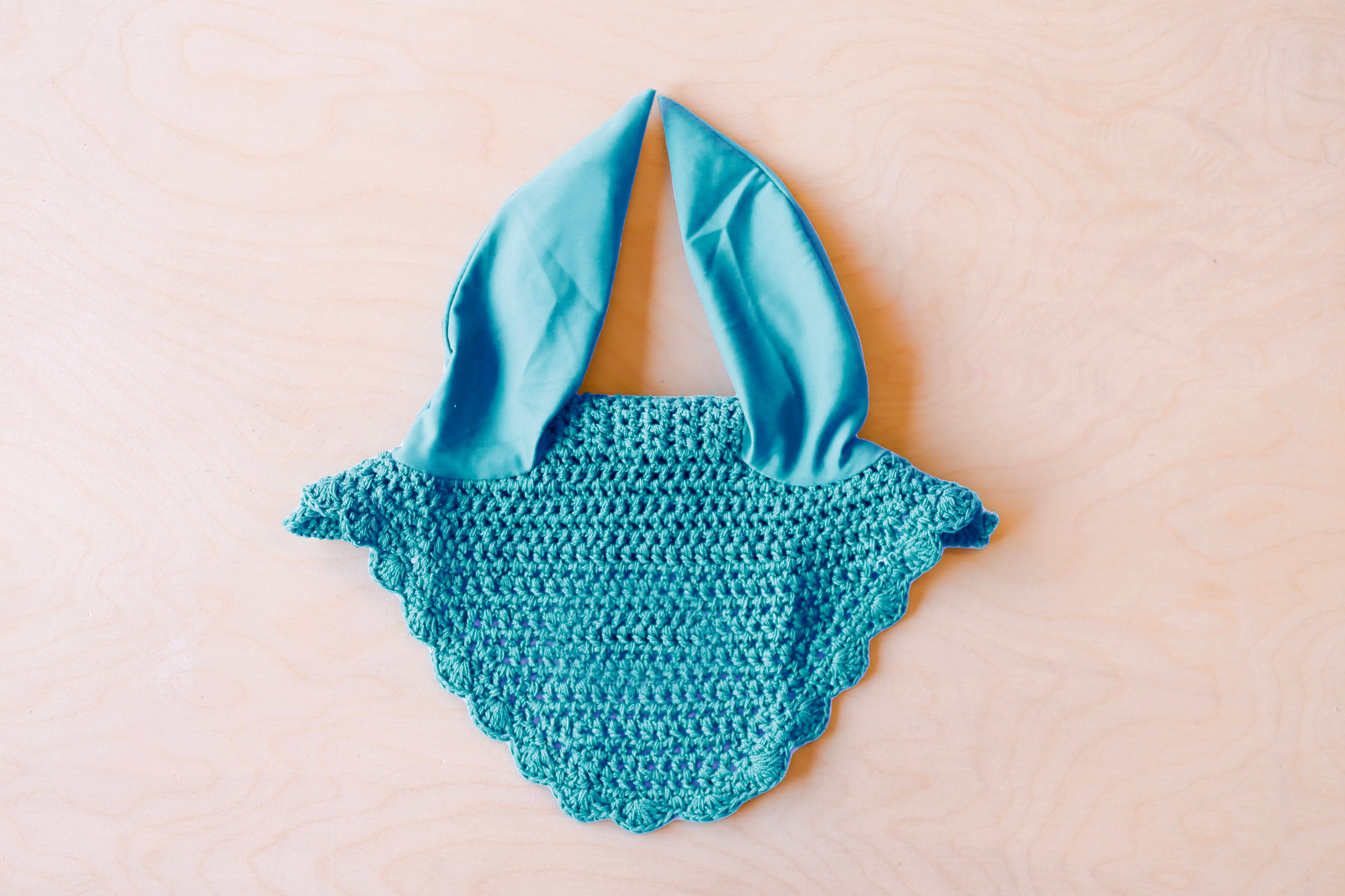 Crochet Ear Bonnet - Aqua