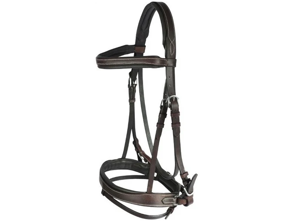 HORZE VENICE SNAFFLE BRIDLE WITH REINS - Dark Brown - CLEARANCE - only 2 left!