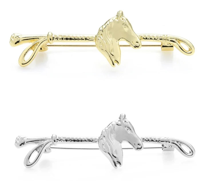 Horse and Whip Tie Pin Brooch