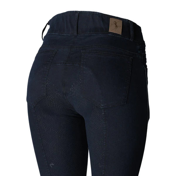 Mikaela Ladies Denim Breeches - Black Iris Dark Blue