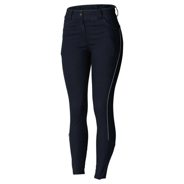 Mikaela Ladies Denim Breeches - Black Iris Dark Blue