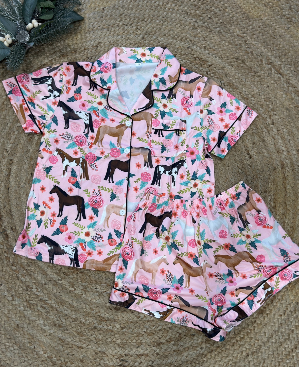 Gala Pink Horsey Pyjama Set