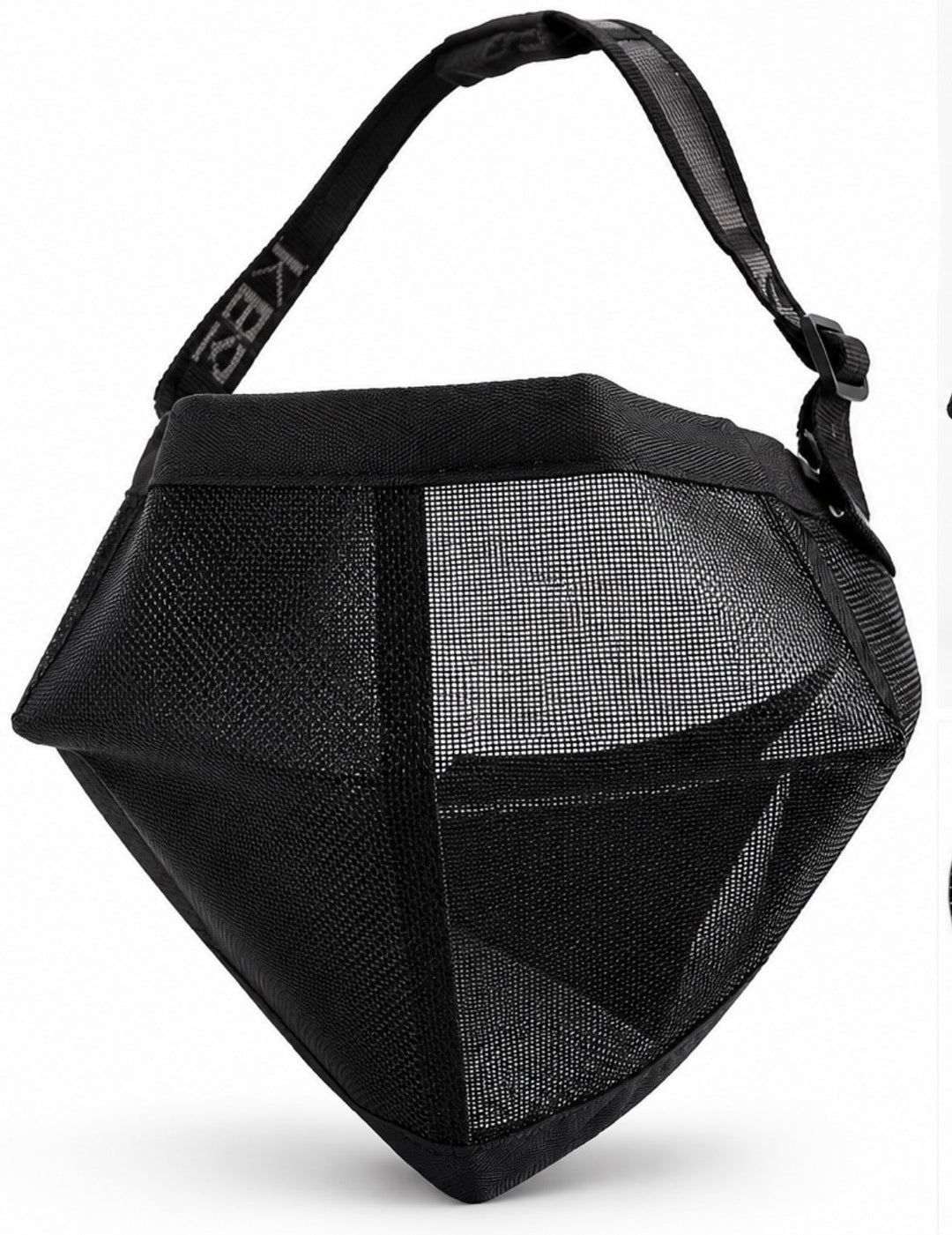 Medical Eye Patch Plain black Ultra Mesh Fly Mask by Kez Rugs, black mesh with KEZ strap