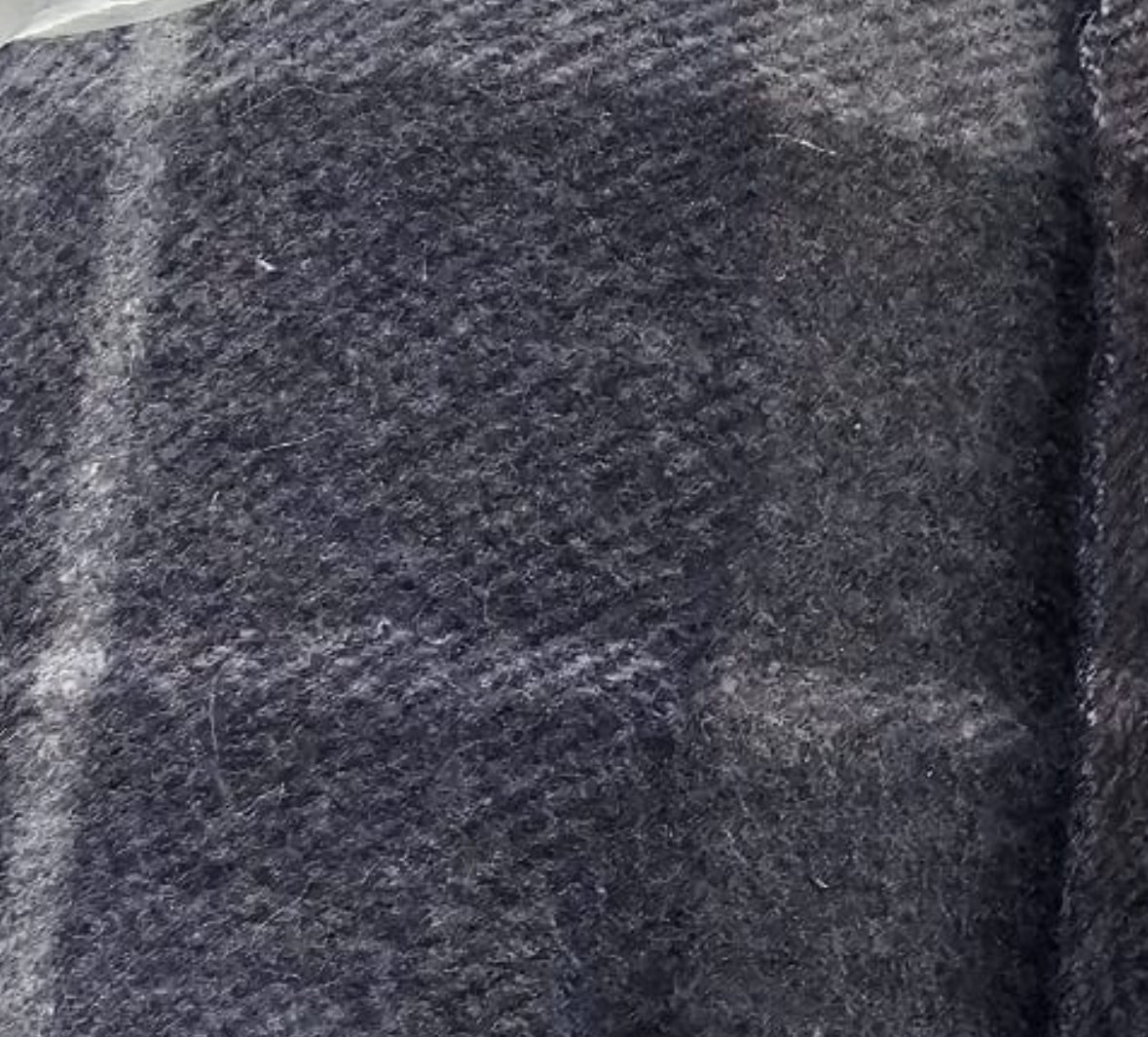Navy and Grey Check Kersey Wool Rug NEW SEASON COLOUR