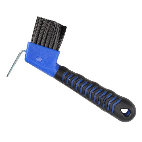 Soft-Grip Deluxe Hoof Pick w/Brush - Blue