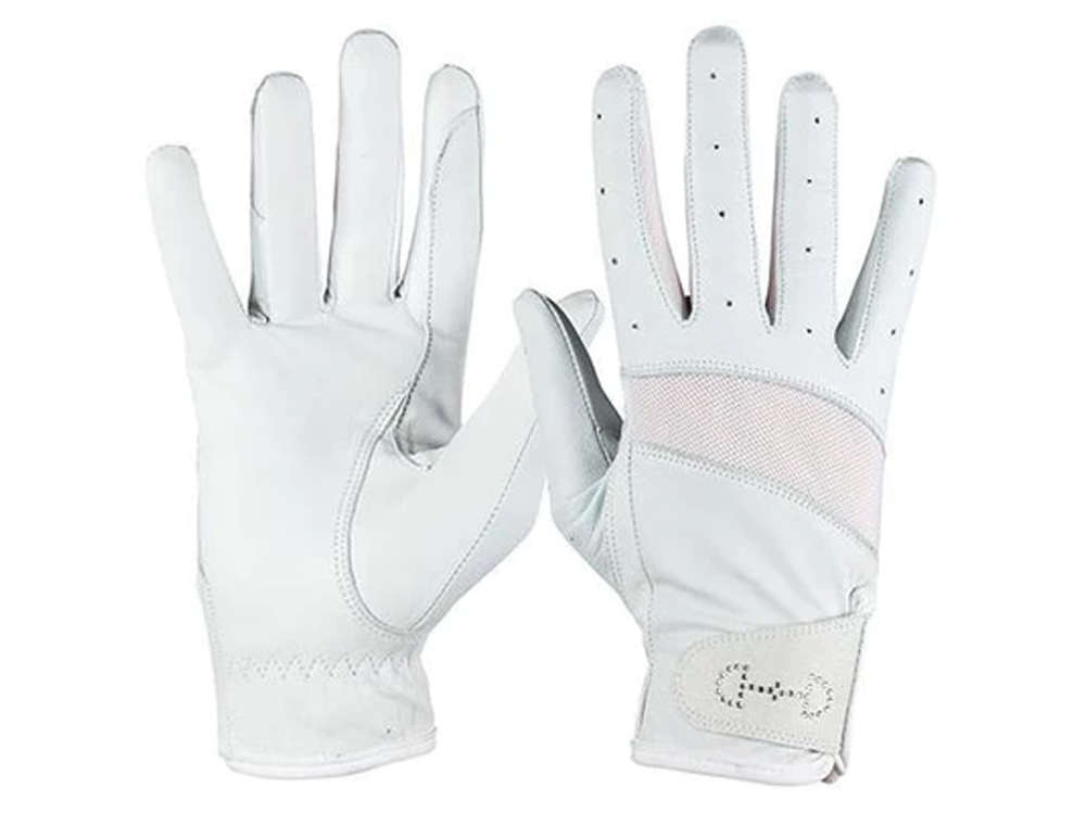 HZ Leather Mesh Gloves White with Bit