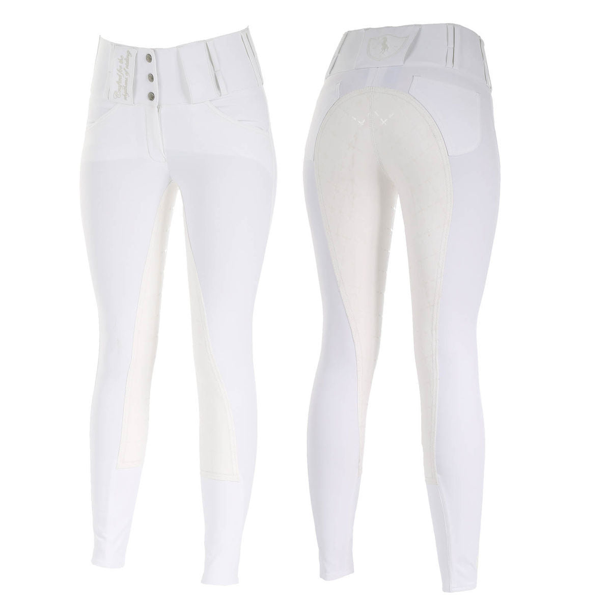 Horze Desiree Women's Silicone Full Seat Breeches  - WHITE- CLEARANCE DISPLAY STOCK- L10