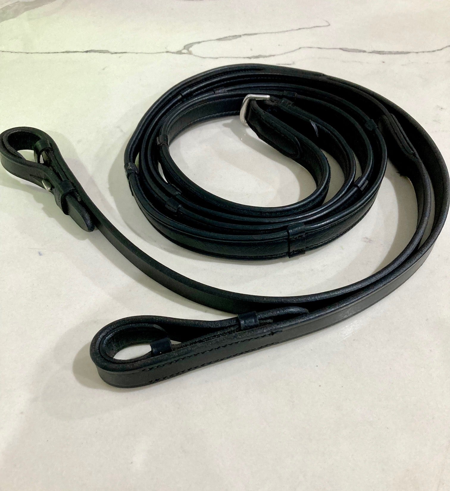 Soft Leather Padded Reins - Black
