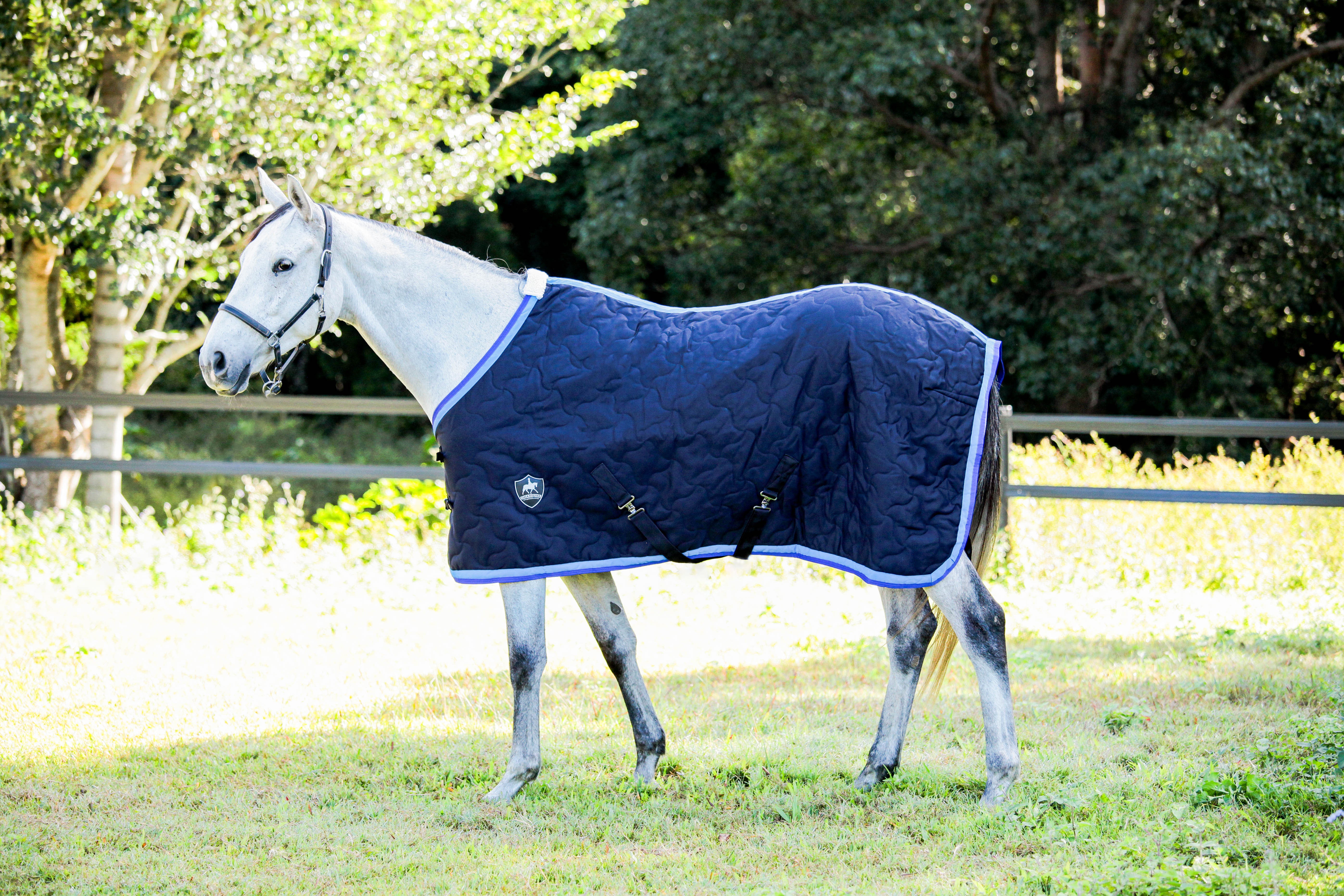 Luxury Stable Doona - Navy with Royal and Sky Blue Trims