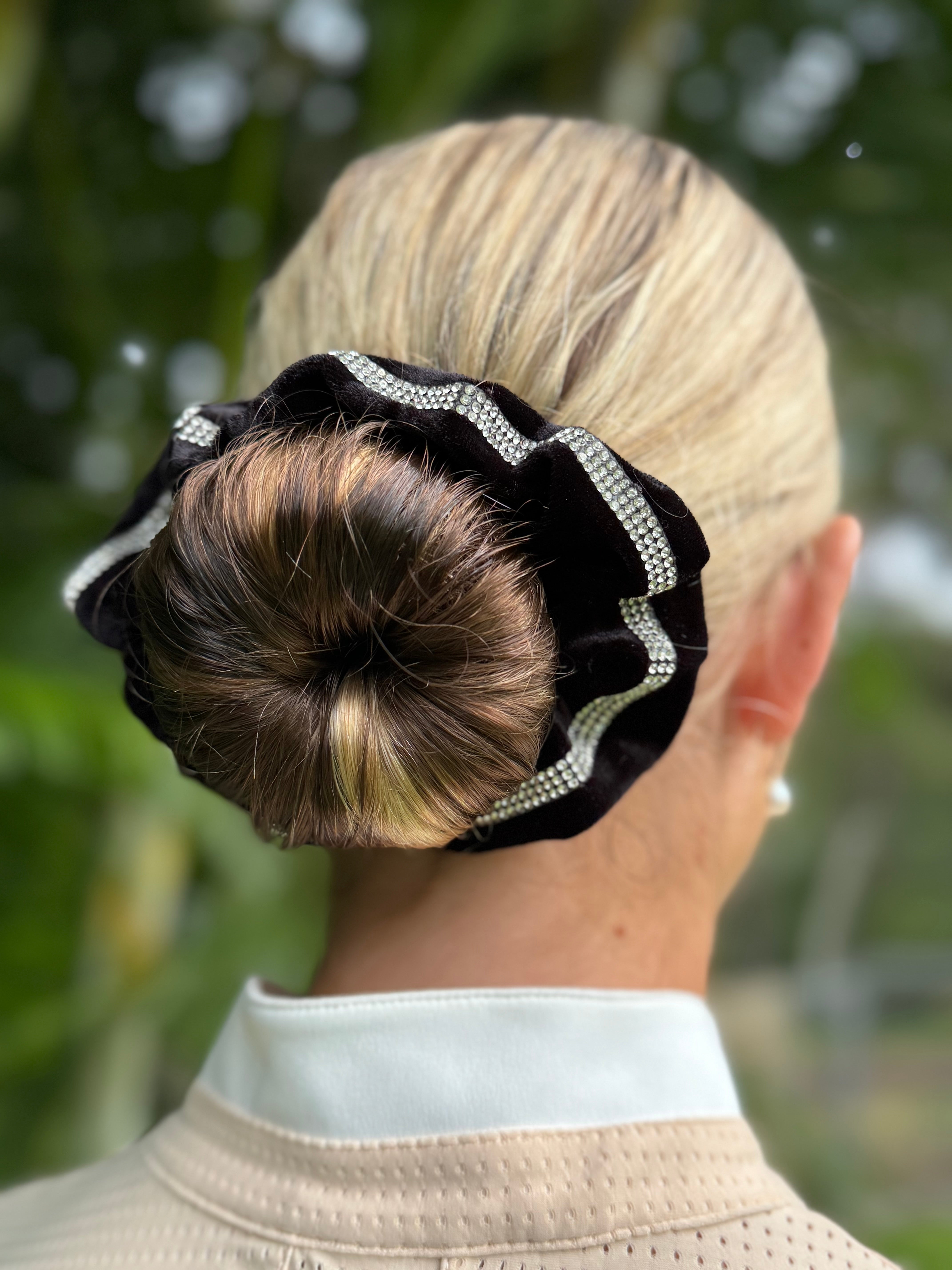 Diamante Scrunchie - Velvet with double row Diamante