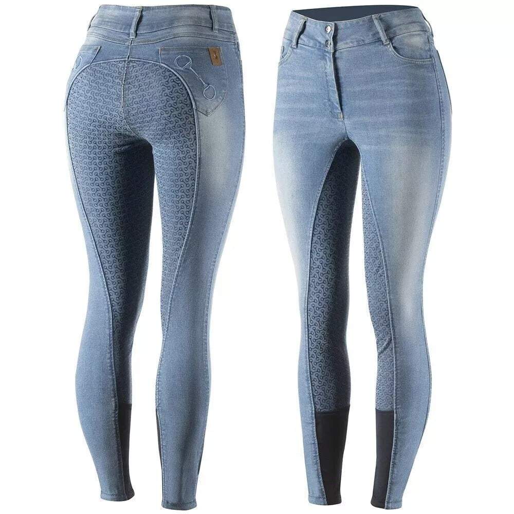 HZ Kaia Ladies Denim Silicon Full Seat Breeches