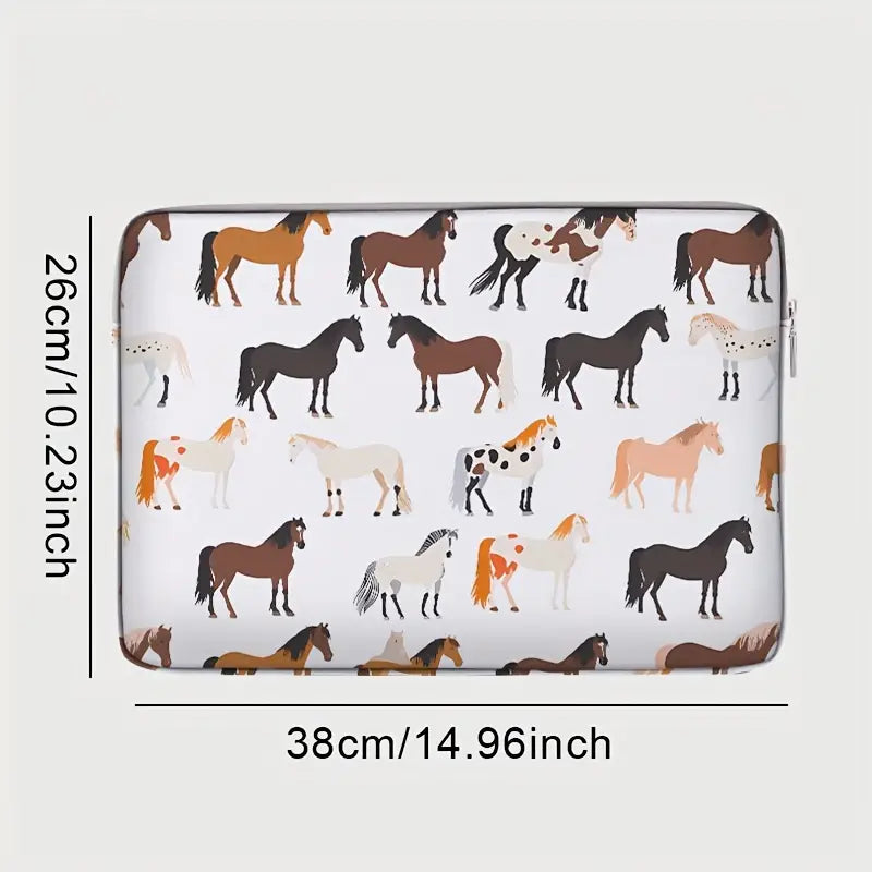 Laptop bag with horsey print