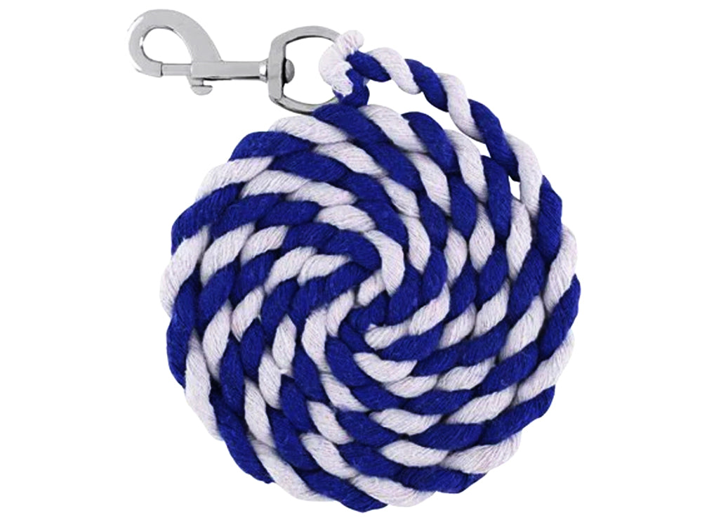 1/2" Cotton Lead Rope - Blue & White