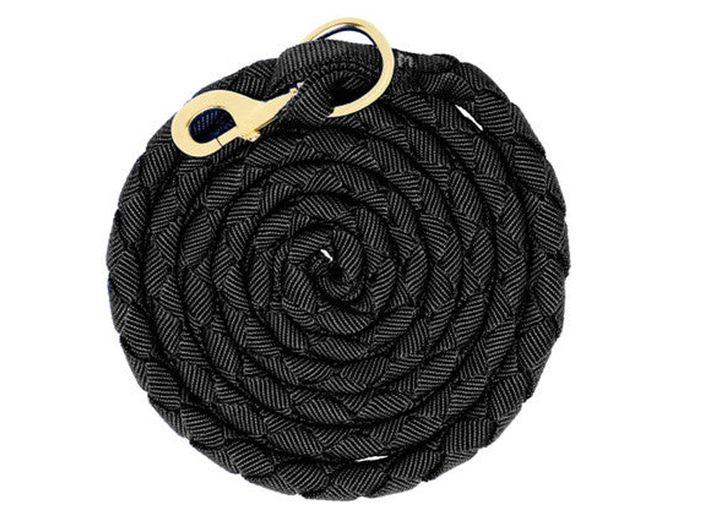 HZ Nylon Braided Lead Rope Black with Brass Clip
