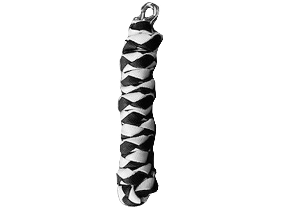 Gala Twisted PP Lead Rope - Black & White with Silver