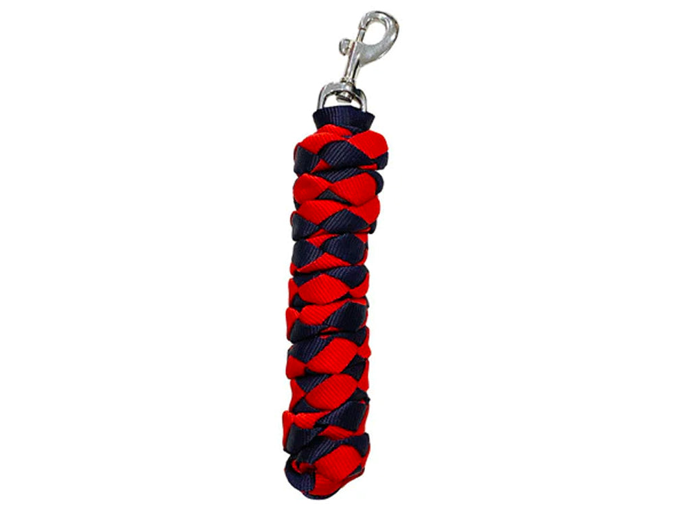 Gala Twisted PP Lead Rope - Red & Navy with Silver