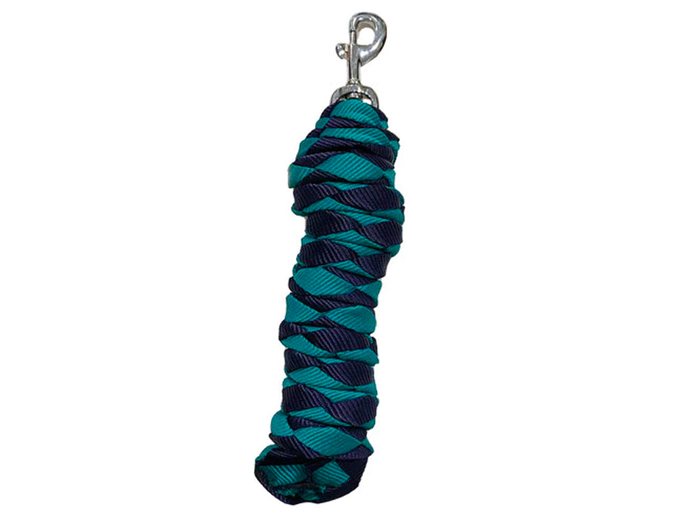 Gala Twisted PP Lead Rope - Navy & Teal with Silver