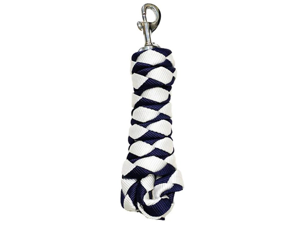 Gala Twisted PP Lead Rope - Navy & White with Silver