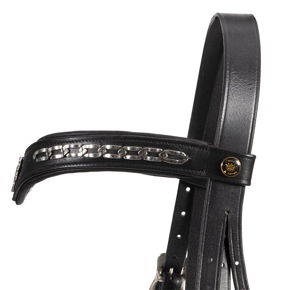 Jeremy & Lord "V" Dressage Bridle -  Black - Full size
