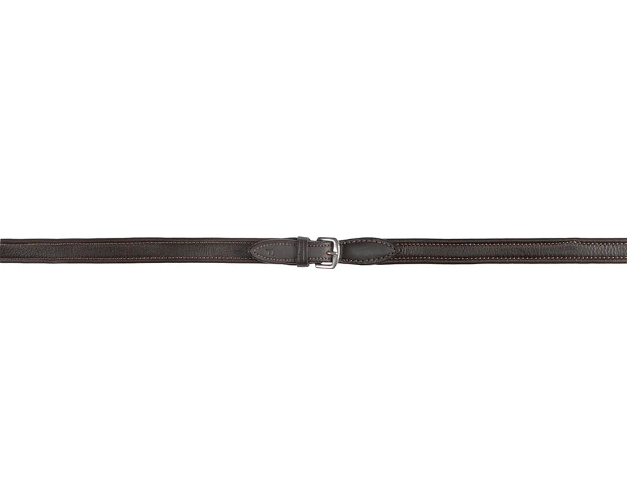 Covered Leather Grip Stop Rein Nappa - Brown