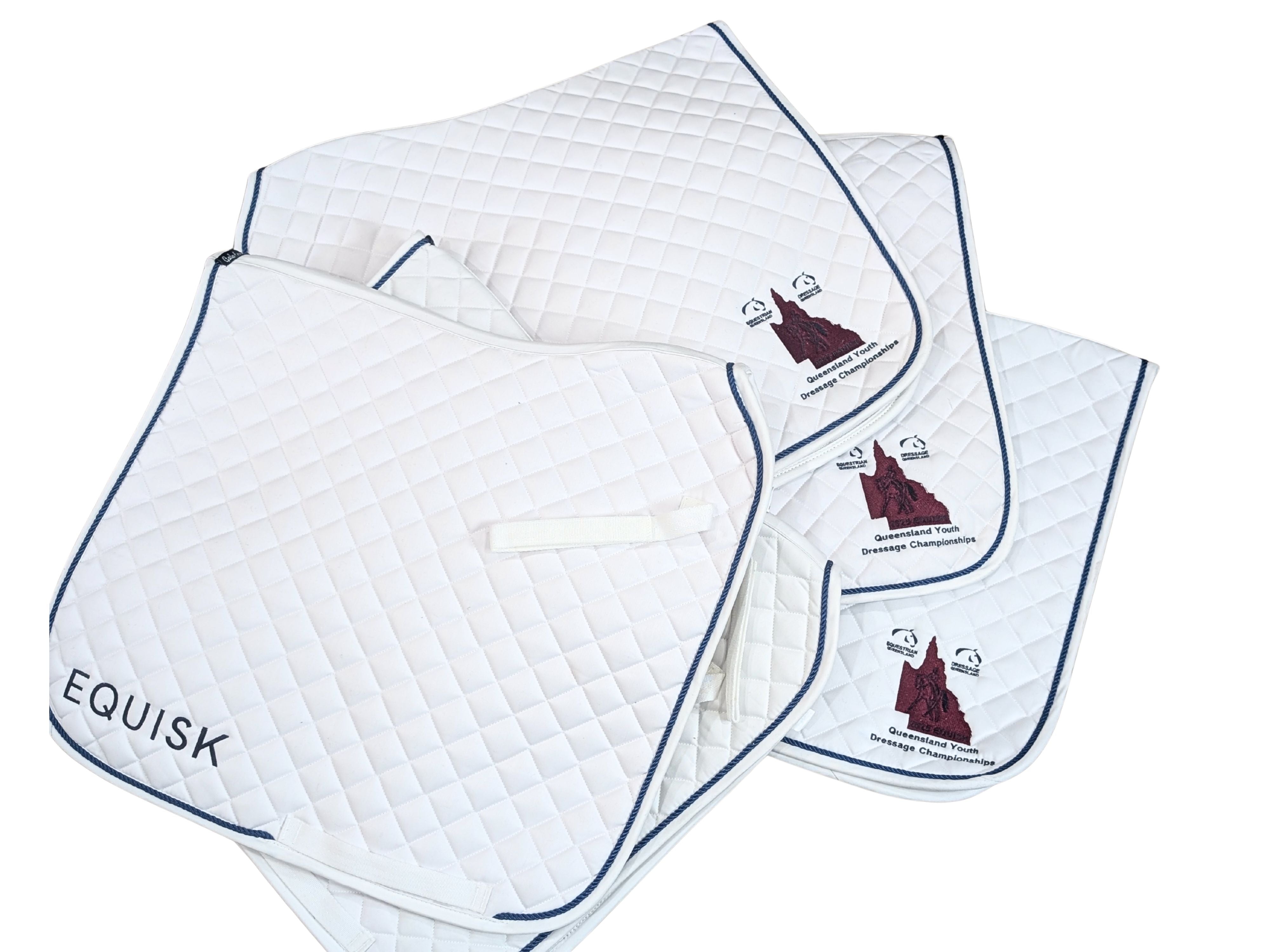 Gala Dressage Saddle Pad - White  - Design your own trims!