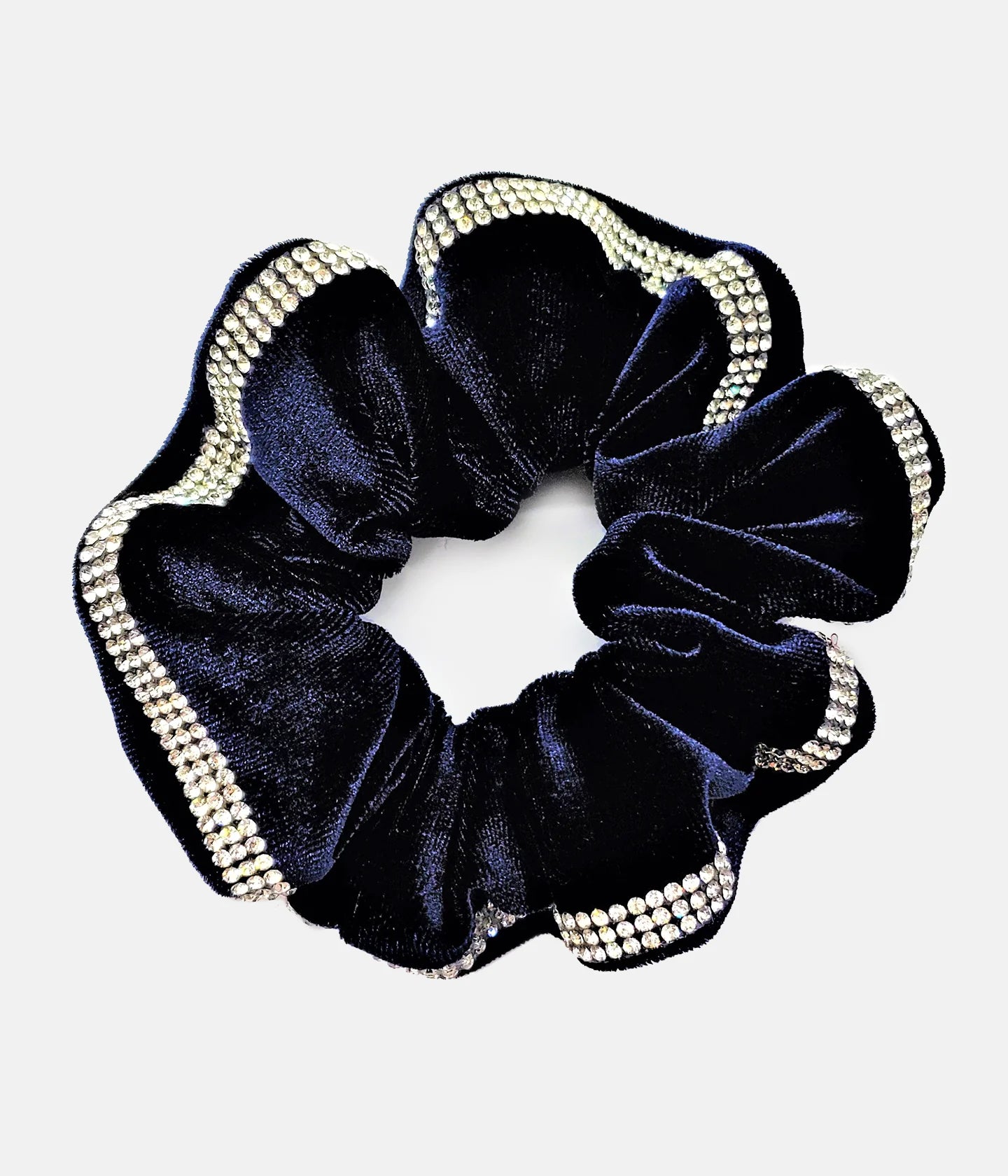 Diamante Scrunchie - Velvet with double row Diamante