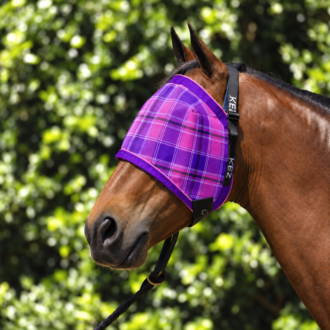 Blossom Ultra Mesh Fly Mask without nose attachment, three-quarter close-up