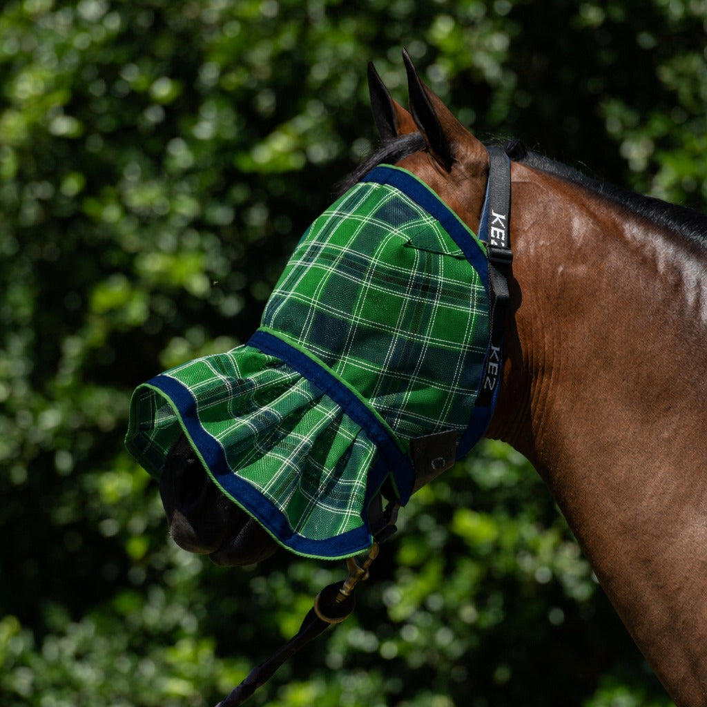 Evergreen Fly Mask on a bay horse