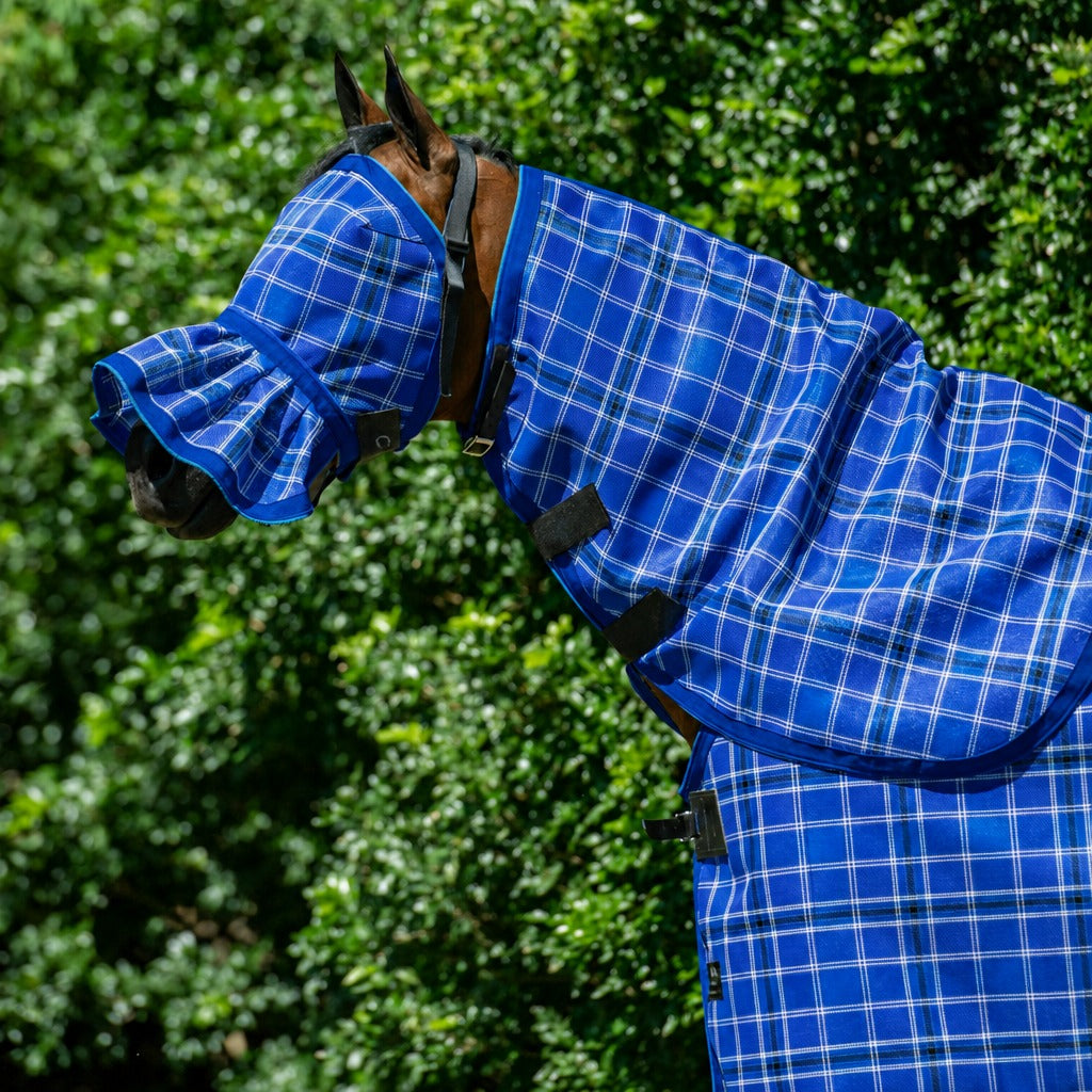 Ocean Fly Mask worn with the matching mesh neck combo