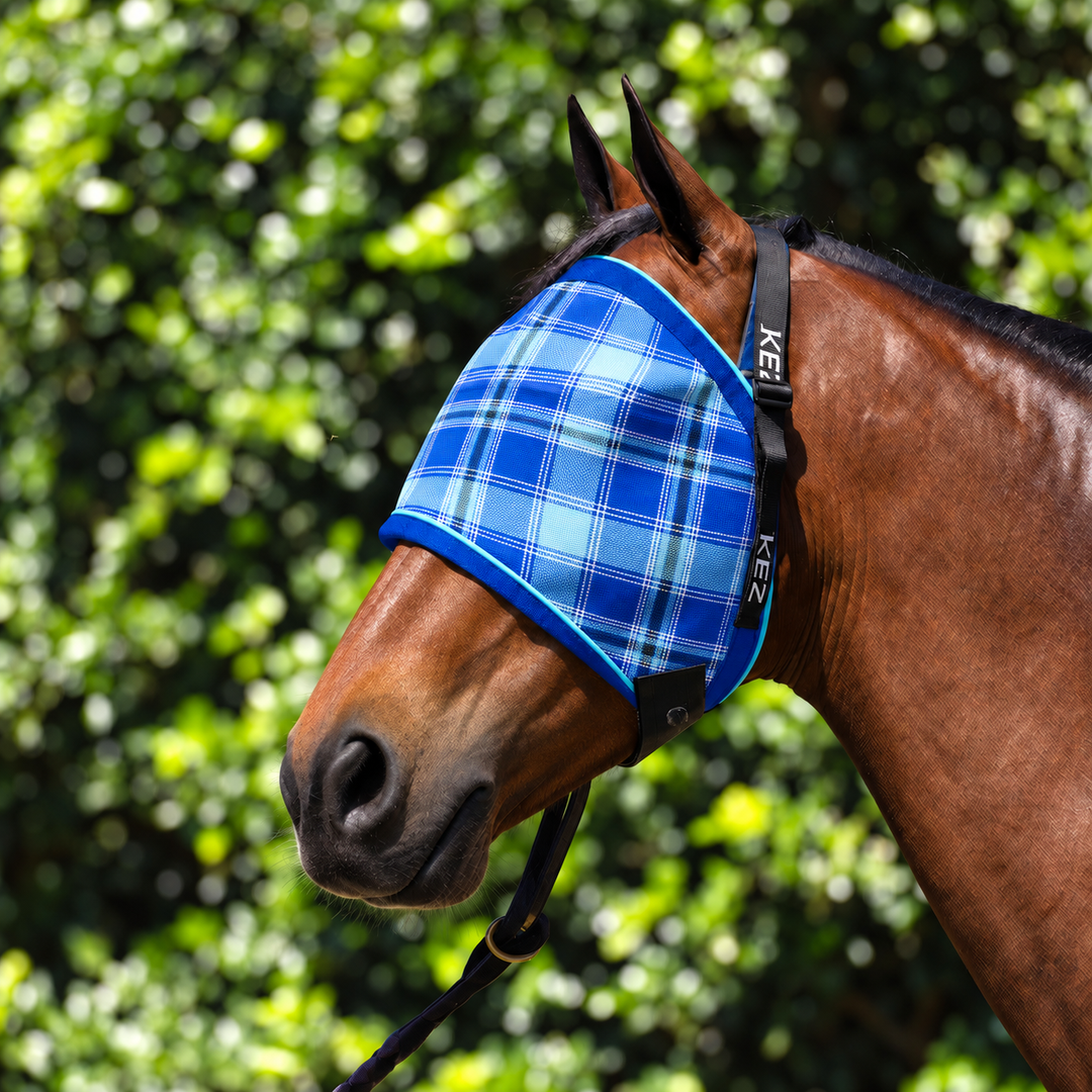 Ocean Ultra Mesh Fly Mask without nose attachment on a bay horse