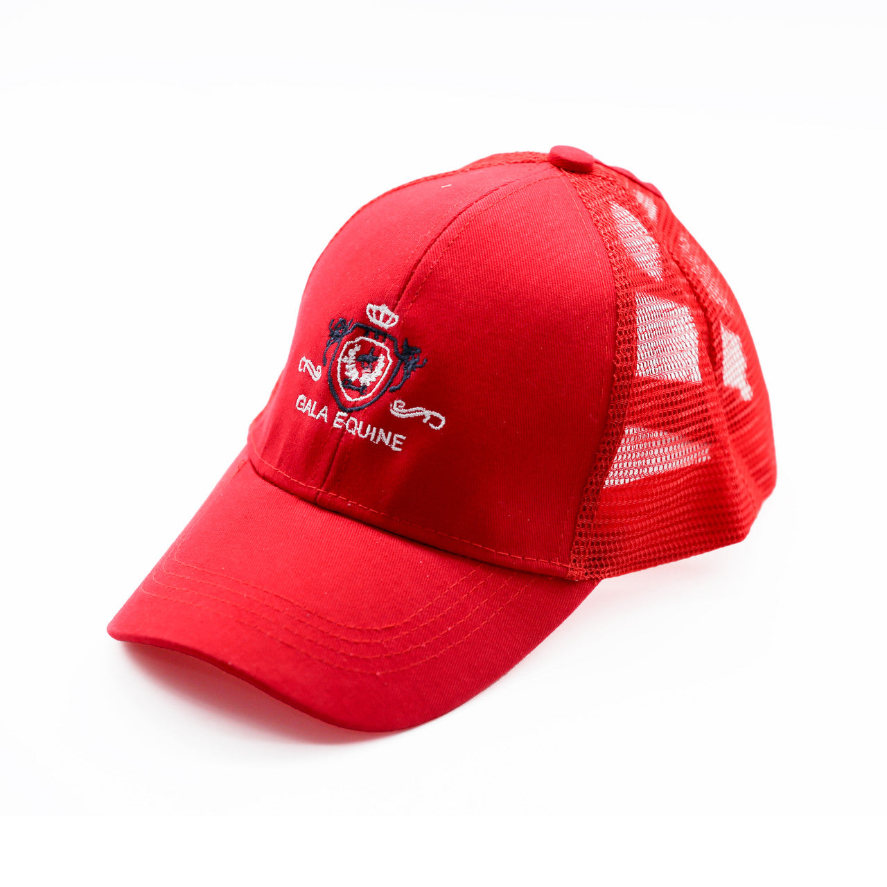 Cap - Red Mesh with Gold Shield