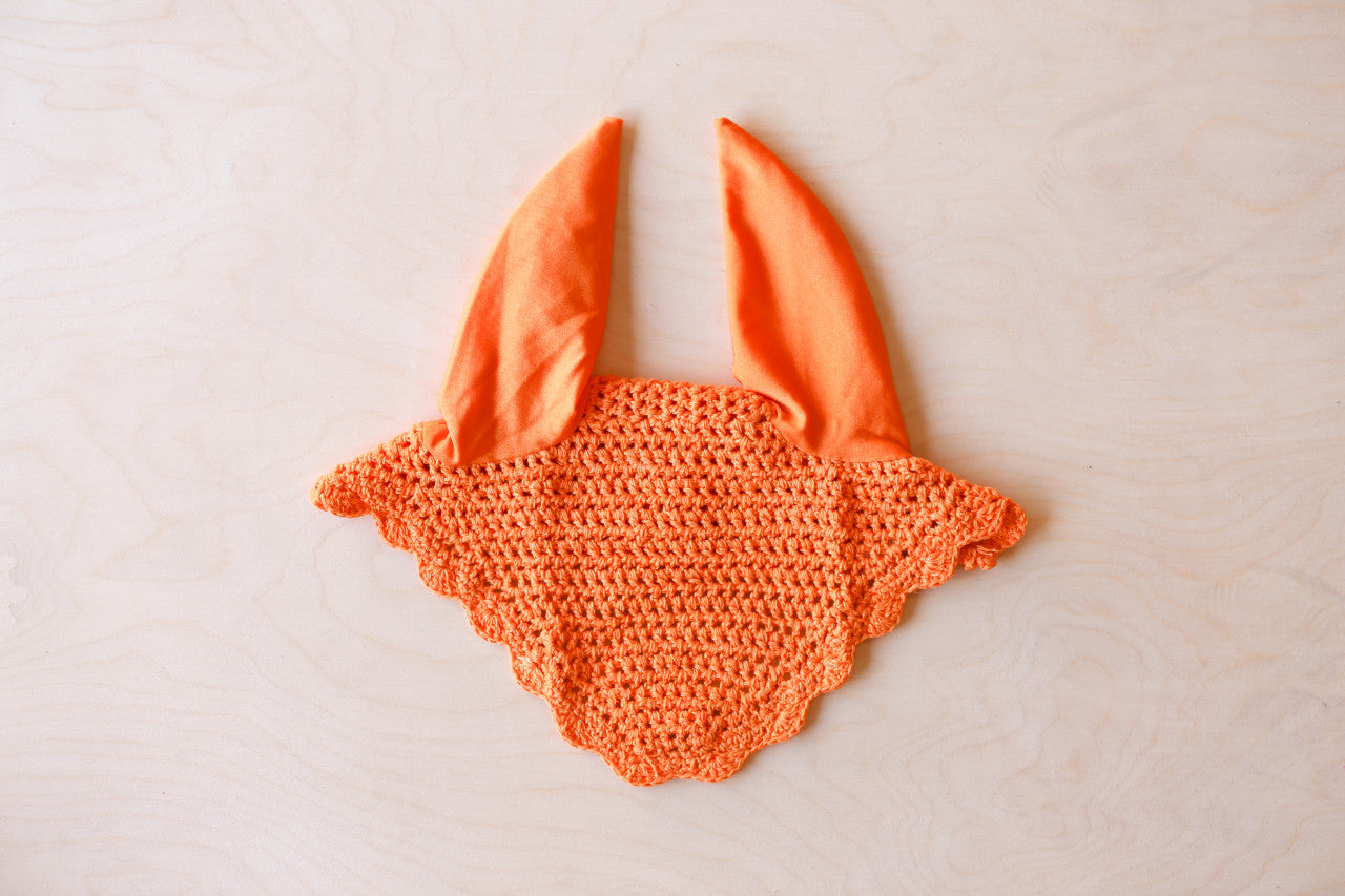 Crochet Ear Bonnet - Orange