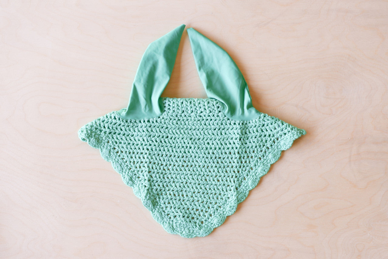 Crochet Ear Bonnet - Lime Green