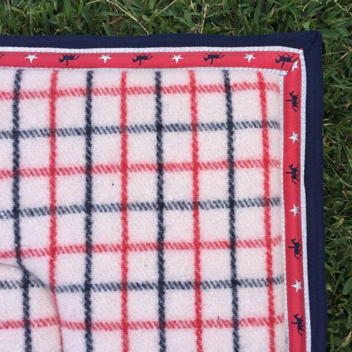 Horse riding Collar Check Kersey Wool Saddle Blanket 